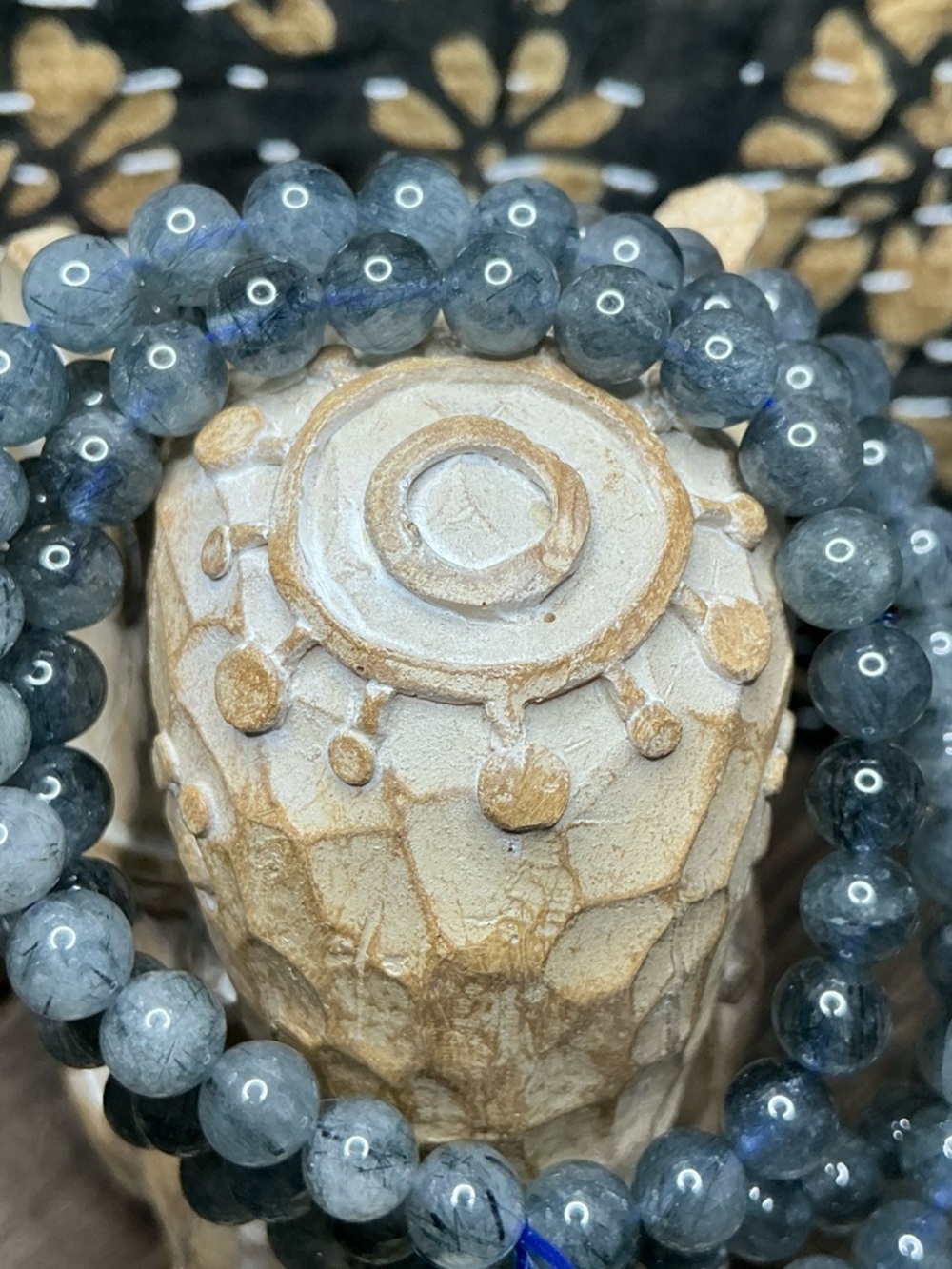 Blue Rutilated Quartz Triple 6mm - Picture 5 of 6